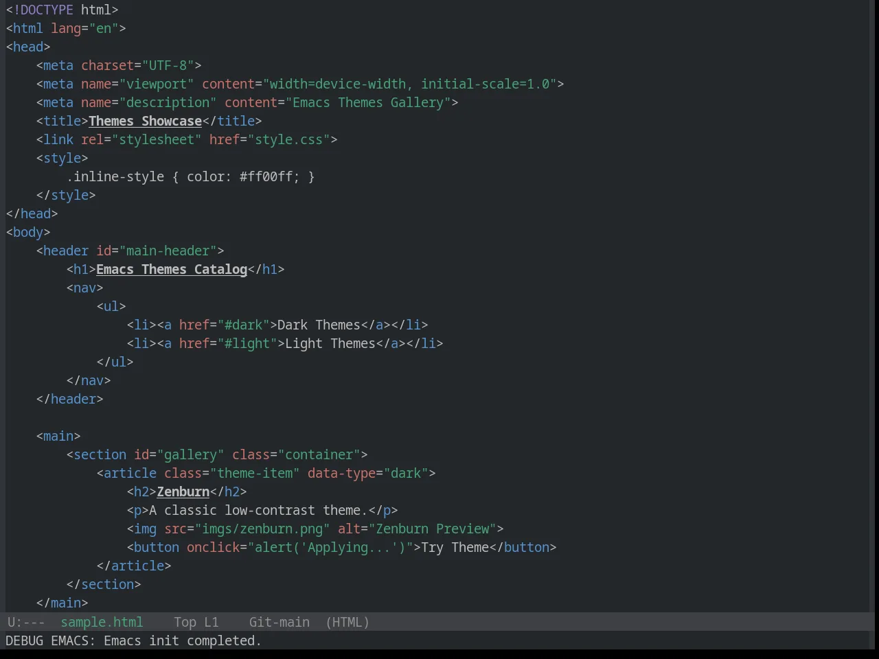 Base16 Penumbra Dark Theme in html-mode