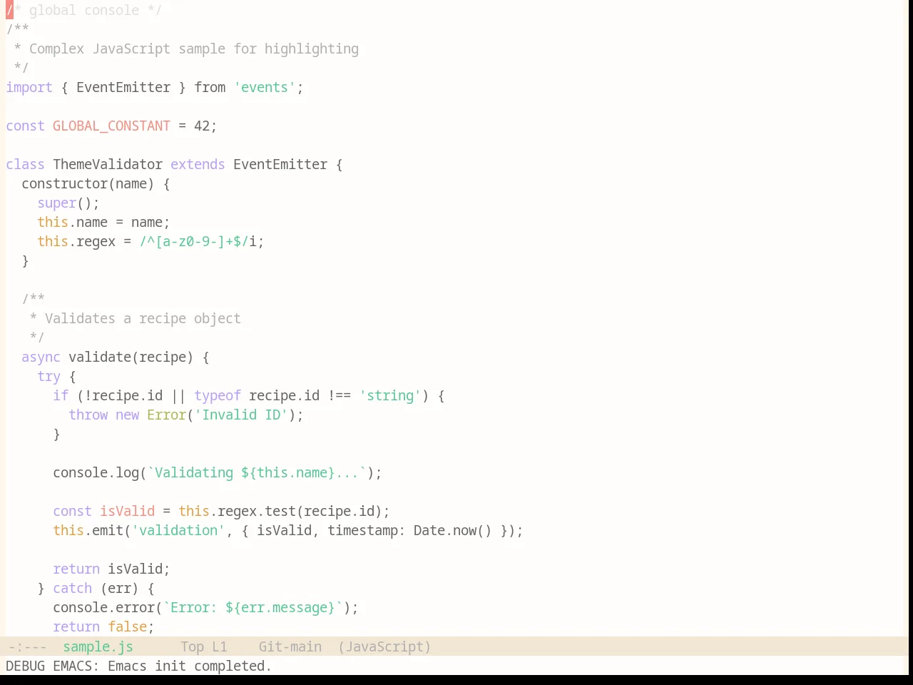 Base16 Penumbra Light Contrast Plus Plus Theme in javascript-mode