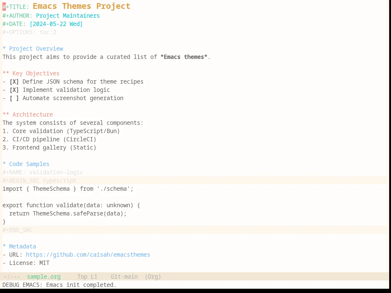 Base16 Penumbra Light Contrast Plus Plus Theme in org-mode