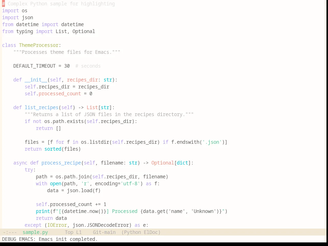 Base16 Penumbra Light Contrast Plus Plus Theme in python-mode