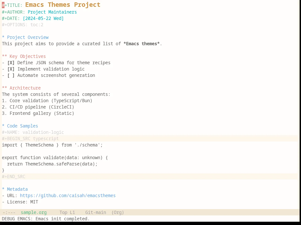 Base16 Penumbra Light Contrast Plus Theme in org-mode