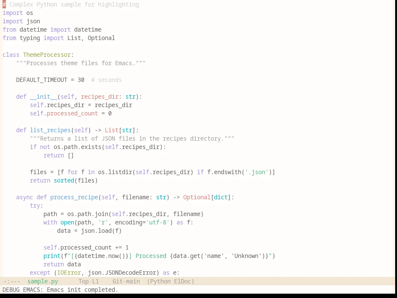 Base16 Penumbra Light Contrast Plus Theme in python-mode