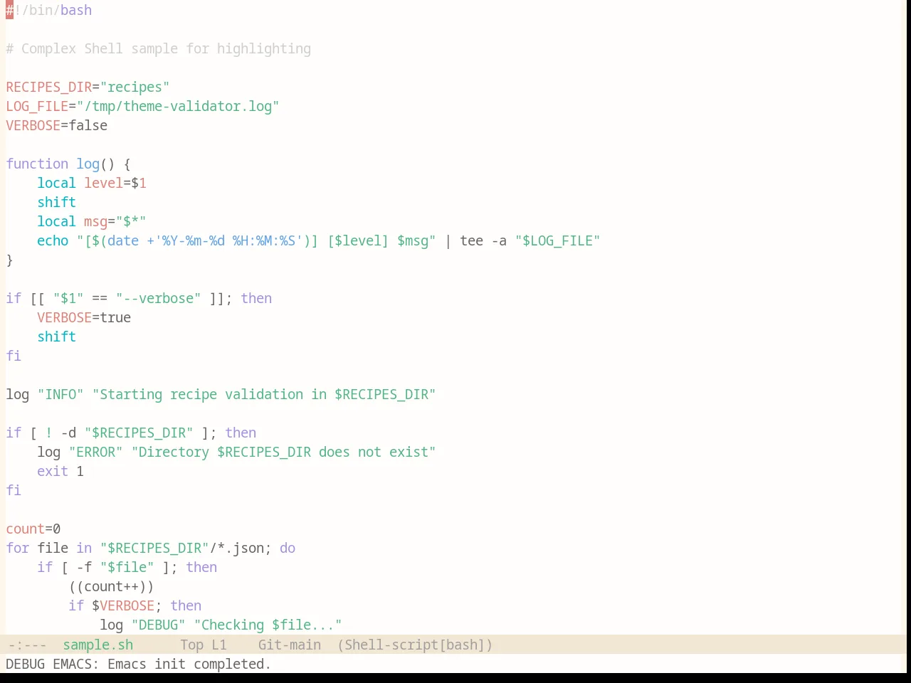Base16 Penumbra Light Contrast Plus Theme in sh-mode