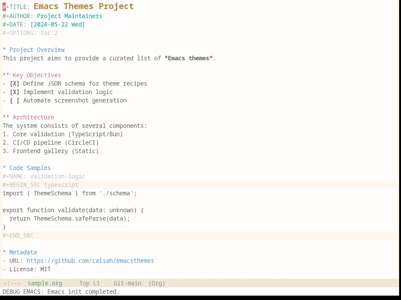 Base16 Penumbra Light Theme in org-mode