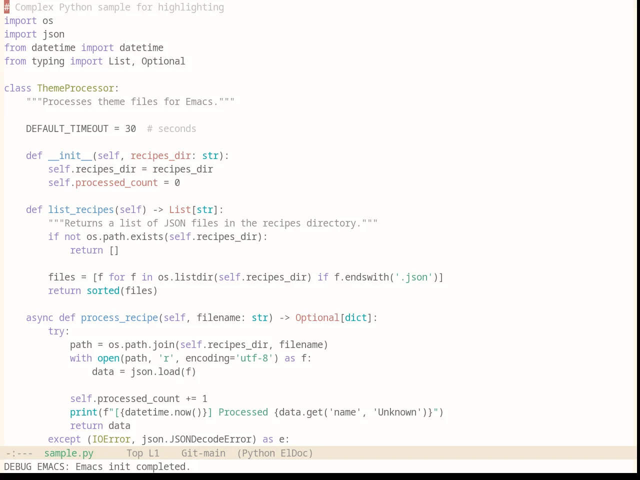 Base16 Penumbra Light Theme in python-mode