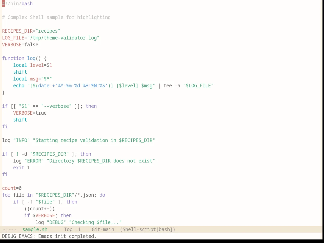 Base16 Penumbra Light Theme in sh-mode