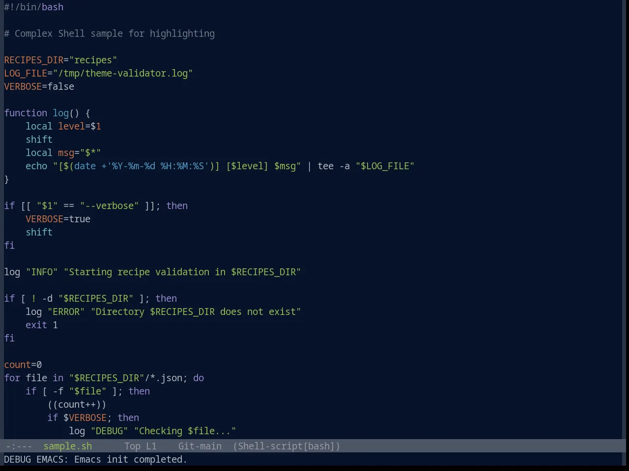 Base16 Phd Theme in sh-mode