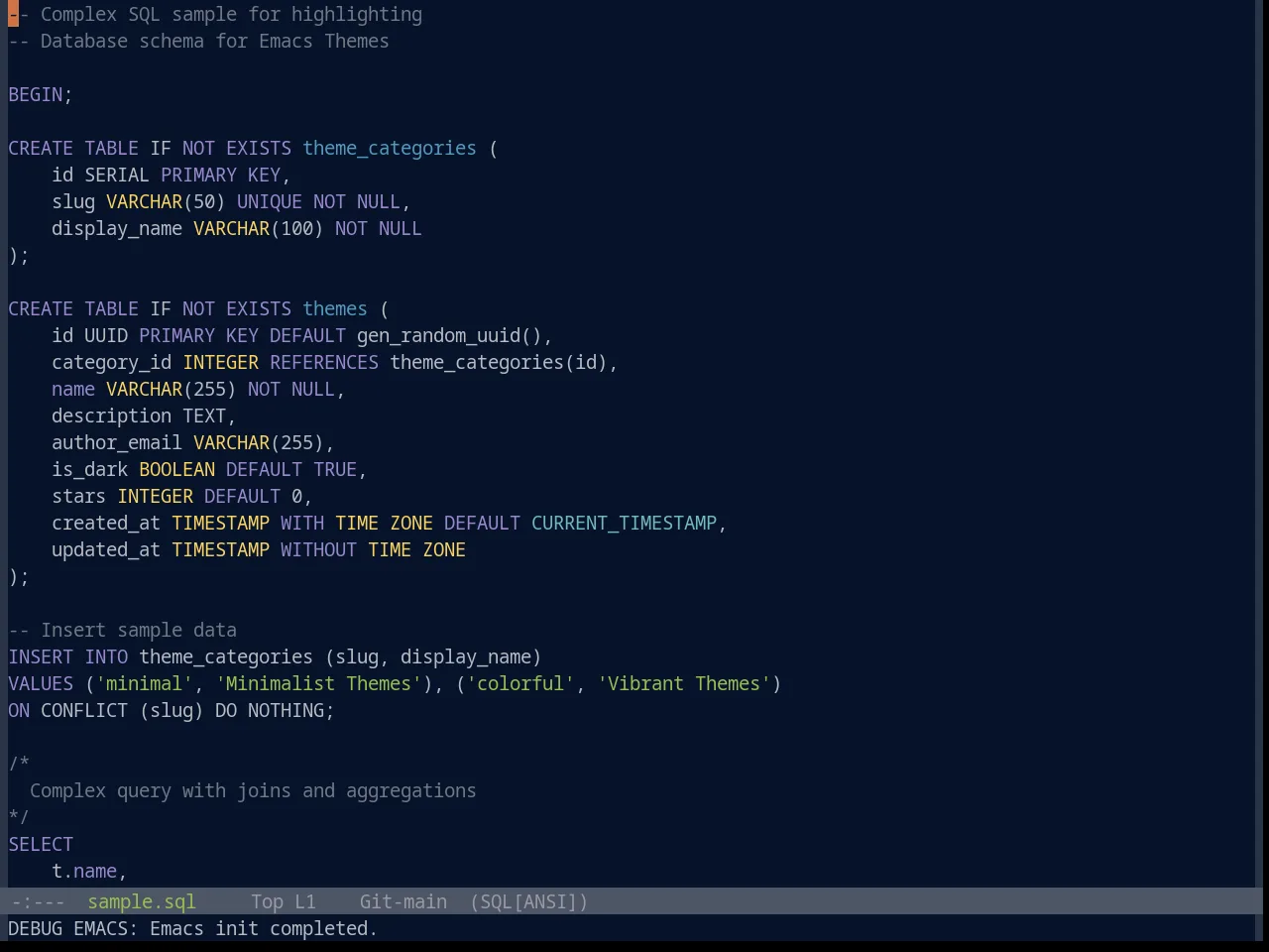 Base16 Phd Theme in sql-mode
