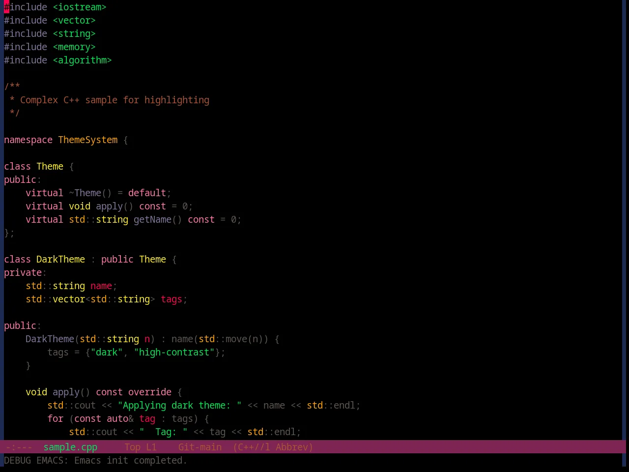 Base16 Pico Theme in c++-mode