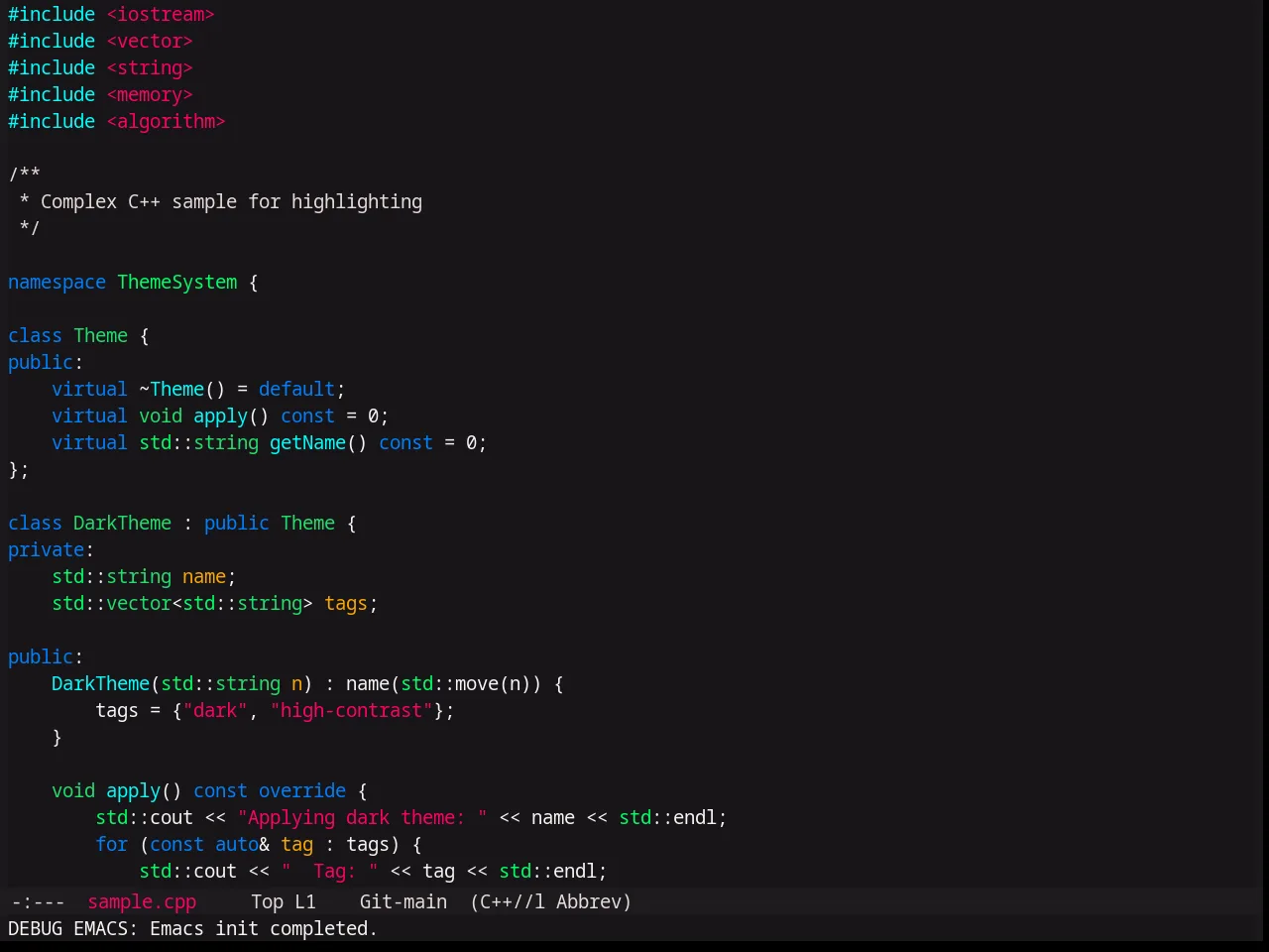Base16 Pinky Theme in c++-mode