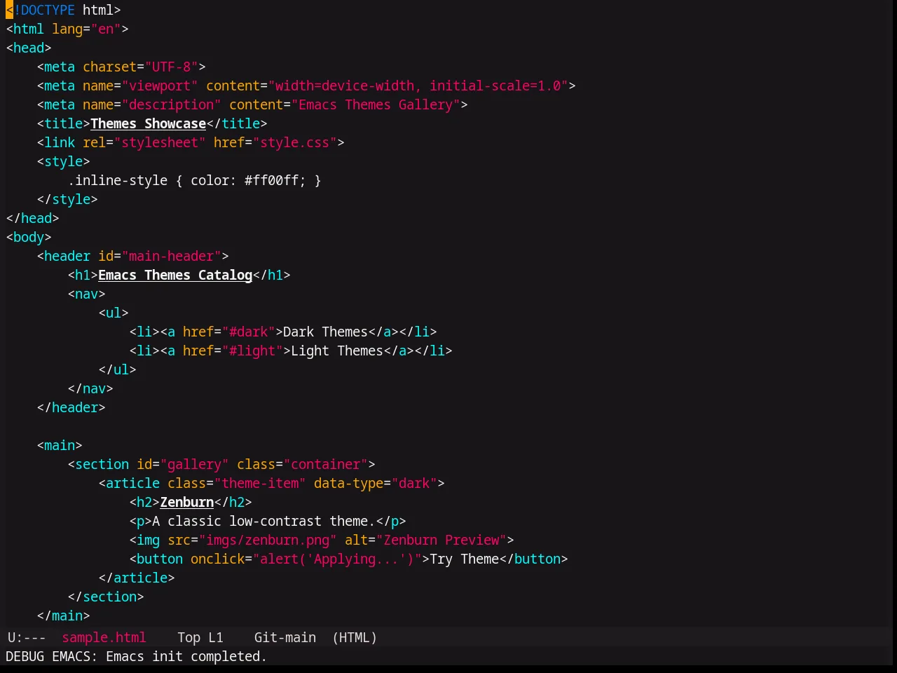 Base16 Pinky Theme in html-mode