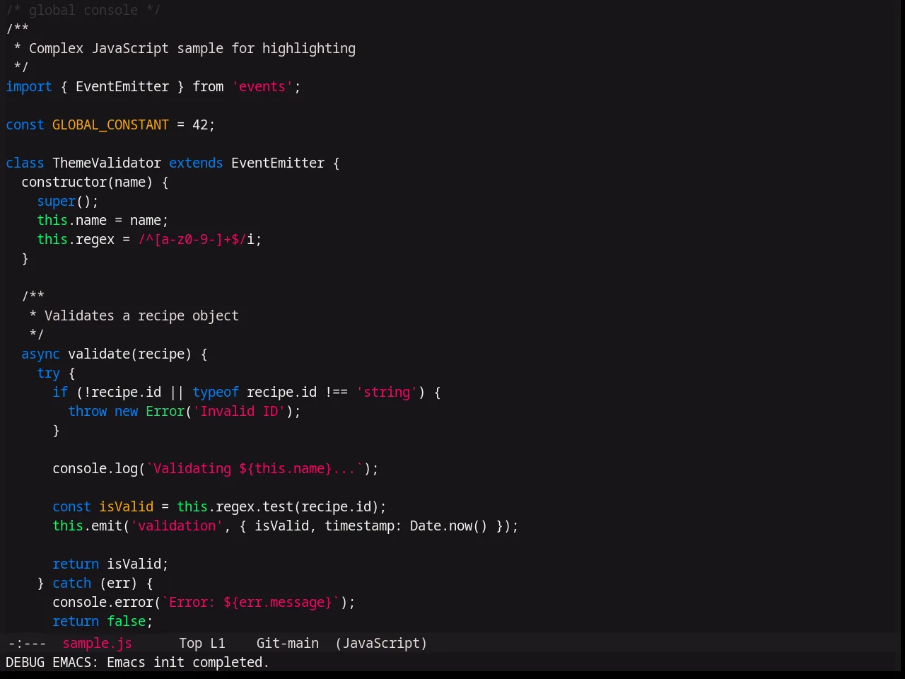 Base16 Pinky Theme in javascript-mode