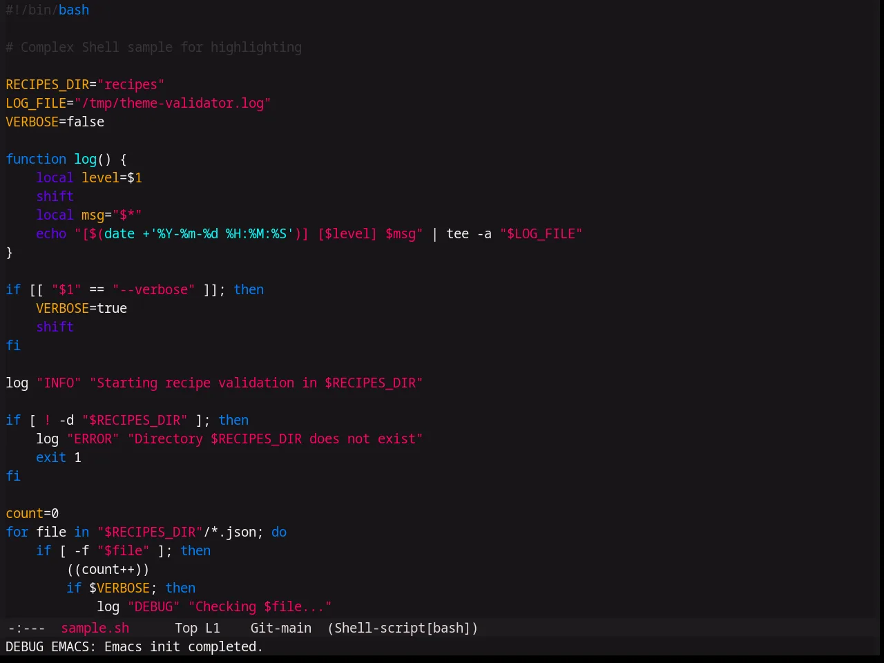 Base16 Pinky Theme in sh-mode