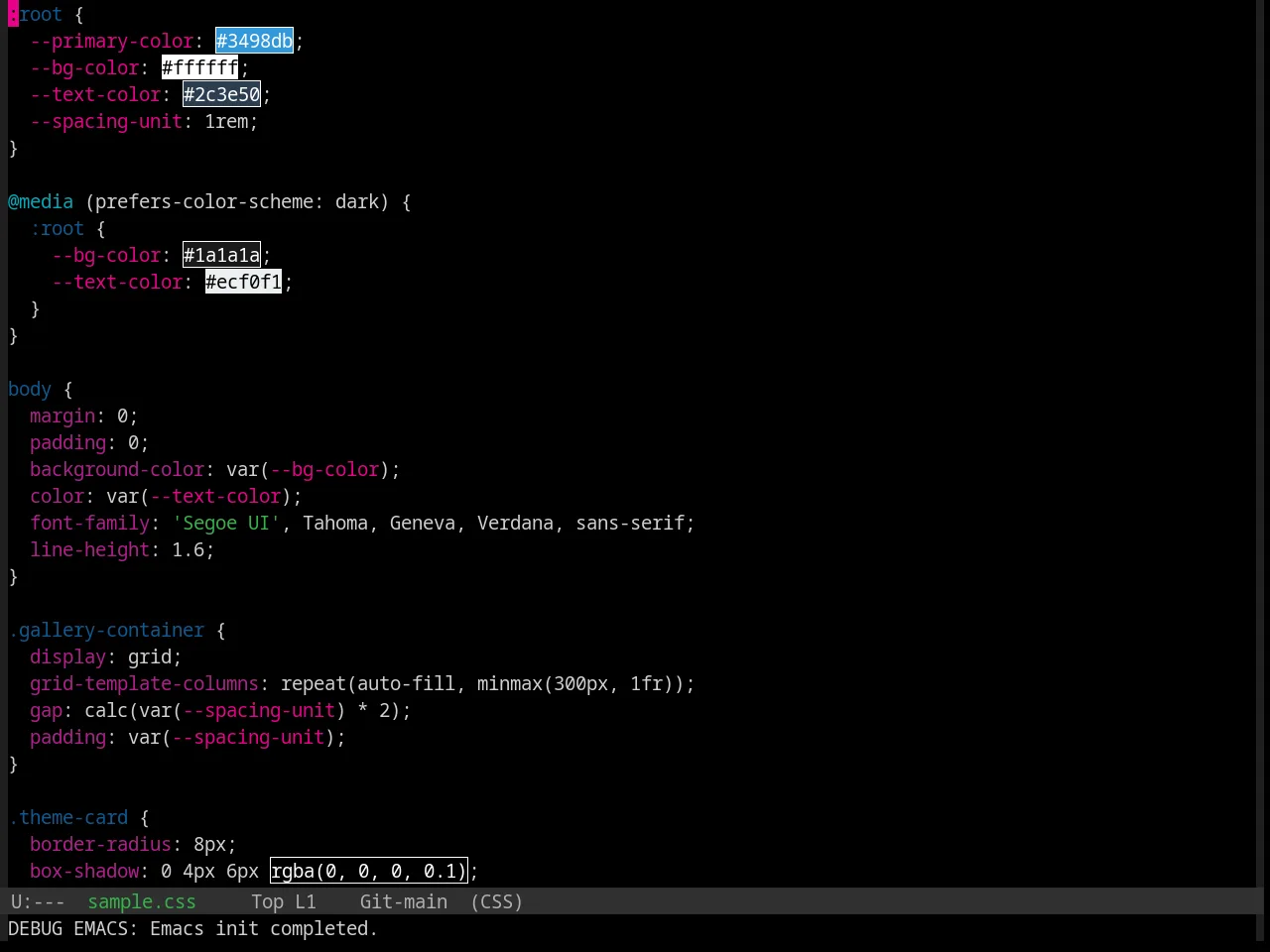 Base16 Pop Theme in css-mode