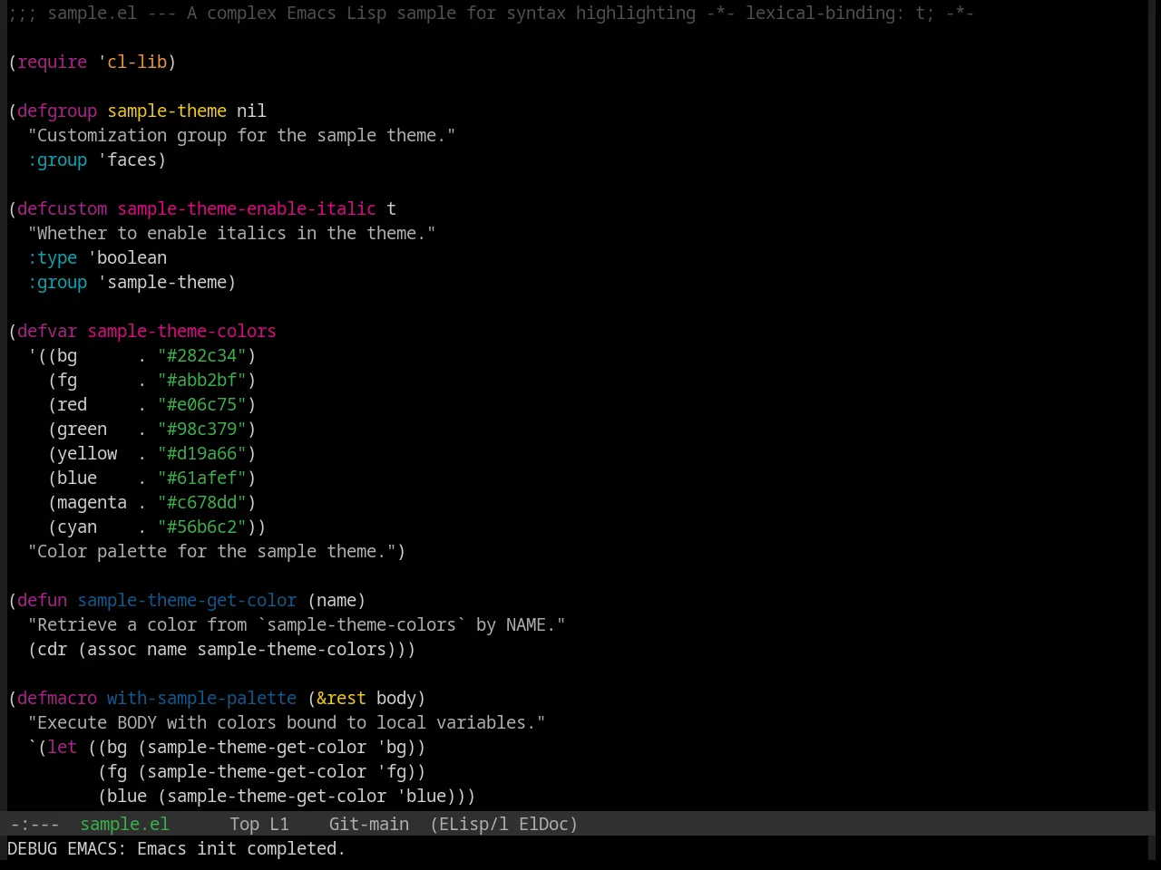Base16 Pop Theme in emacs-lisp-mode