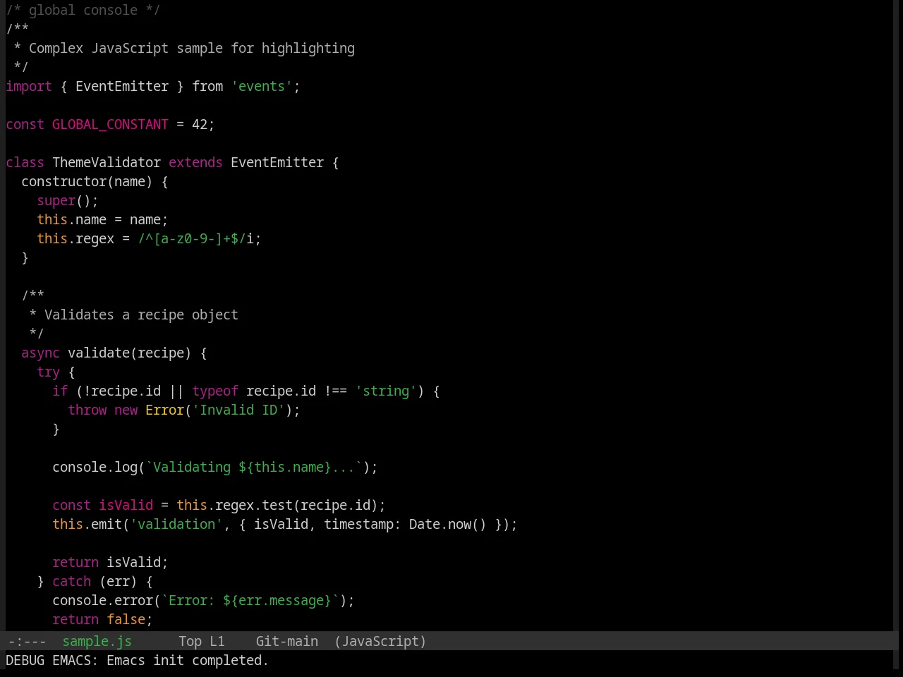 Base16 Pop Theme in javascript-mode