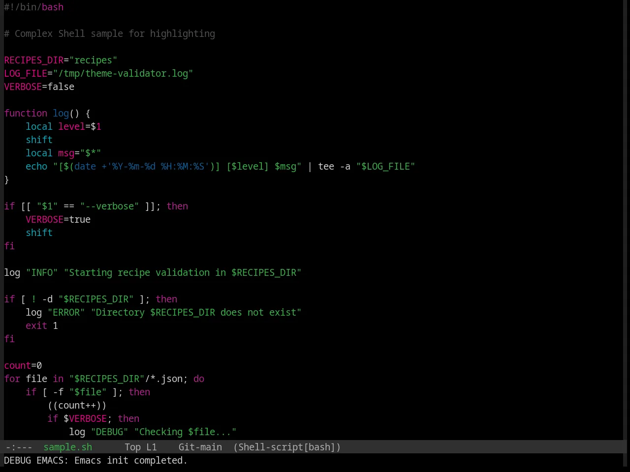 Base16 Pop Theme in sh-mode