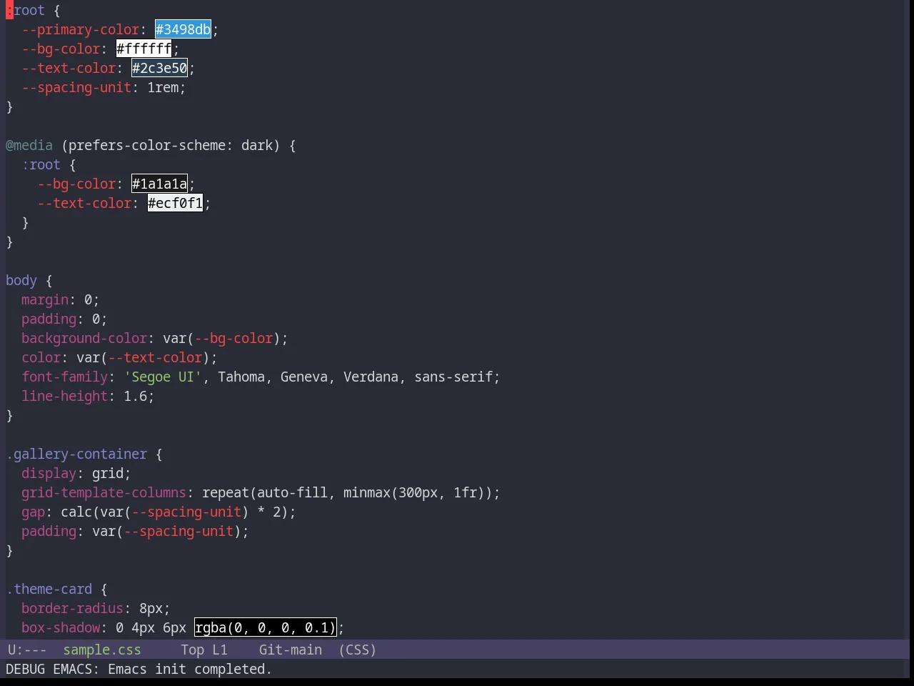 Base16 Porple Theme in css-mode