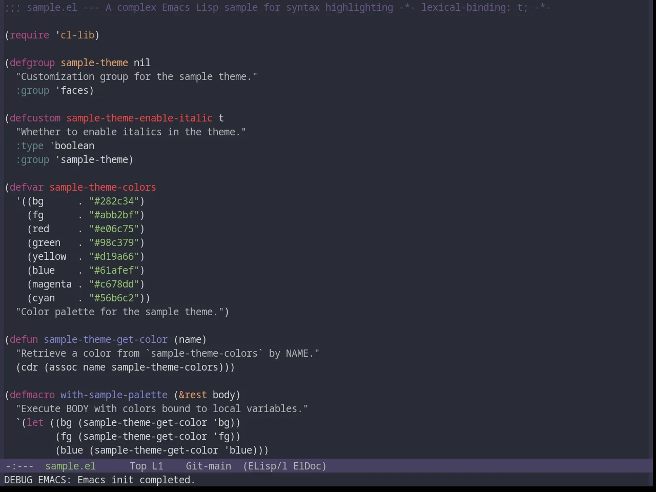 Base16 Porple Theme in emacs-lisp-mode