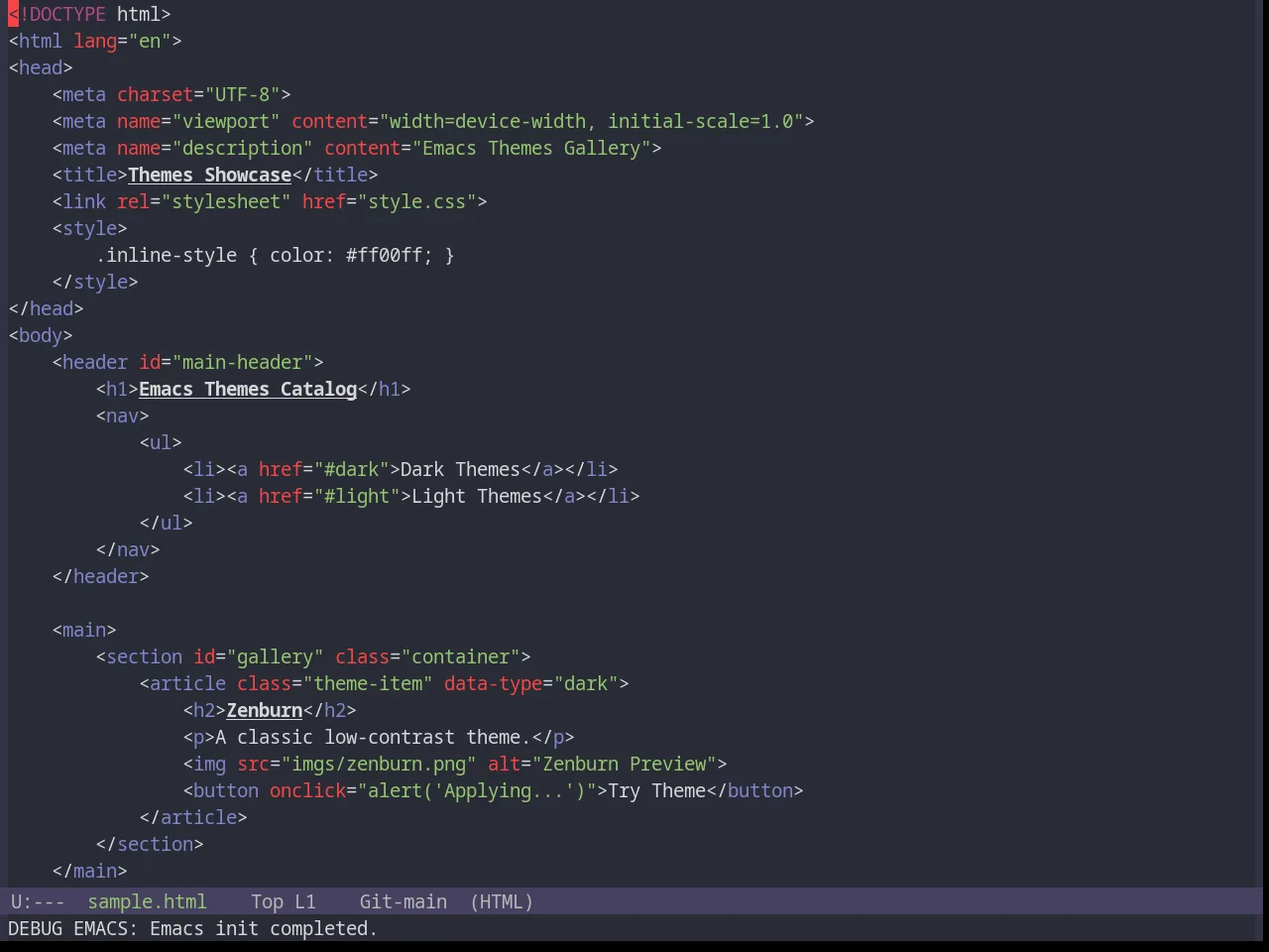 Base16 Porple Theme in html-mode