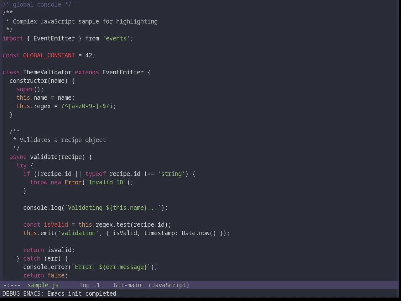 Base16 Porple Theme in javascript-mode