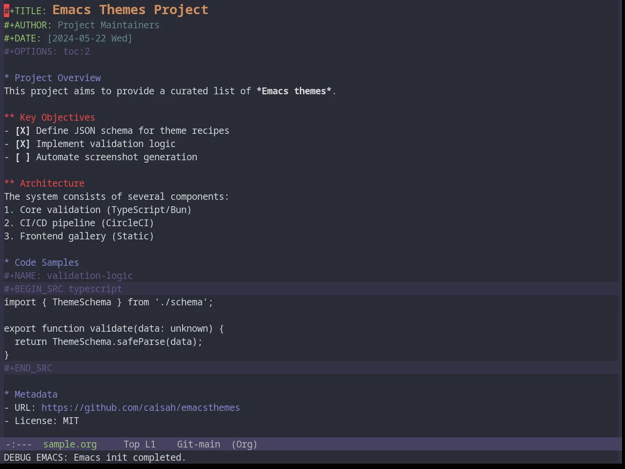 Base16 Porple Theme in org-mode