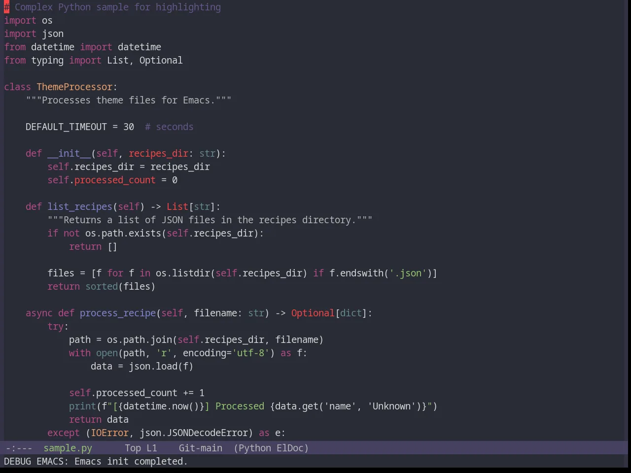 Base16 Porple Theme in python-mode