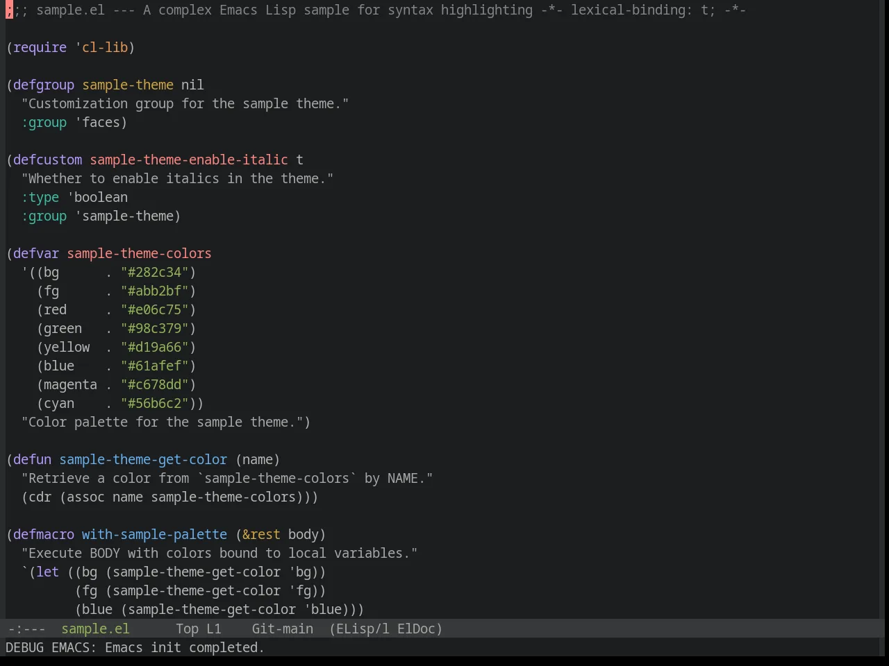 Base16 Precious Dark Eleven Theme in emacs-lisp-mode