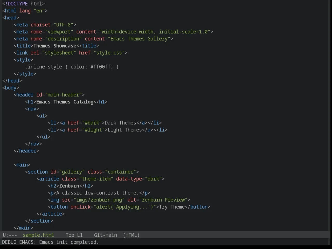 Base16 Precious Dark Eleven Theme in html-mode