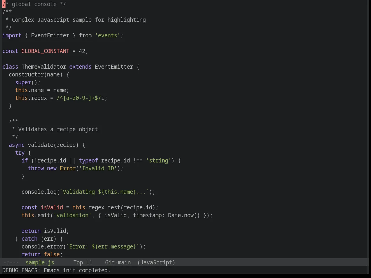 Base16 Precious Dark Eleven Theme in javascript-mode