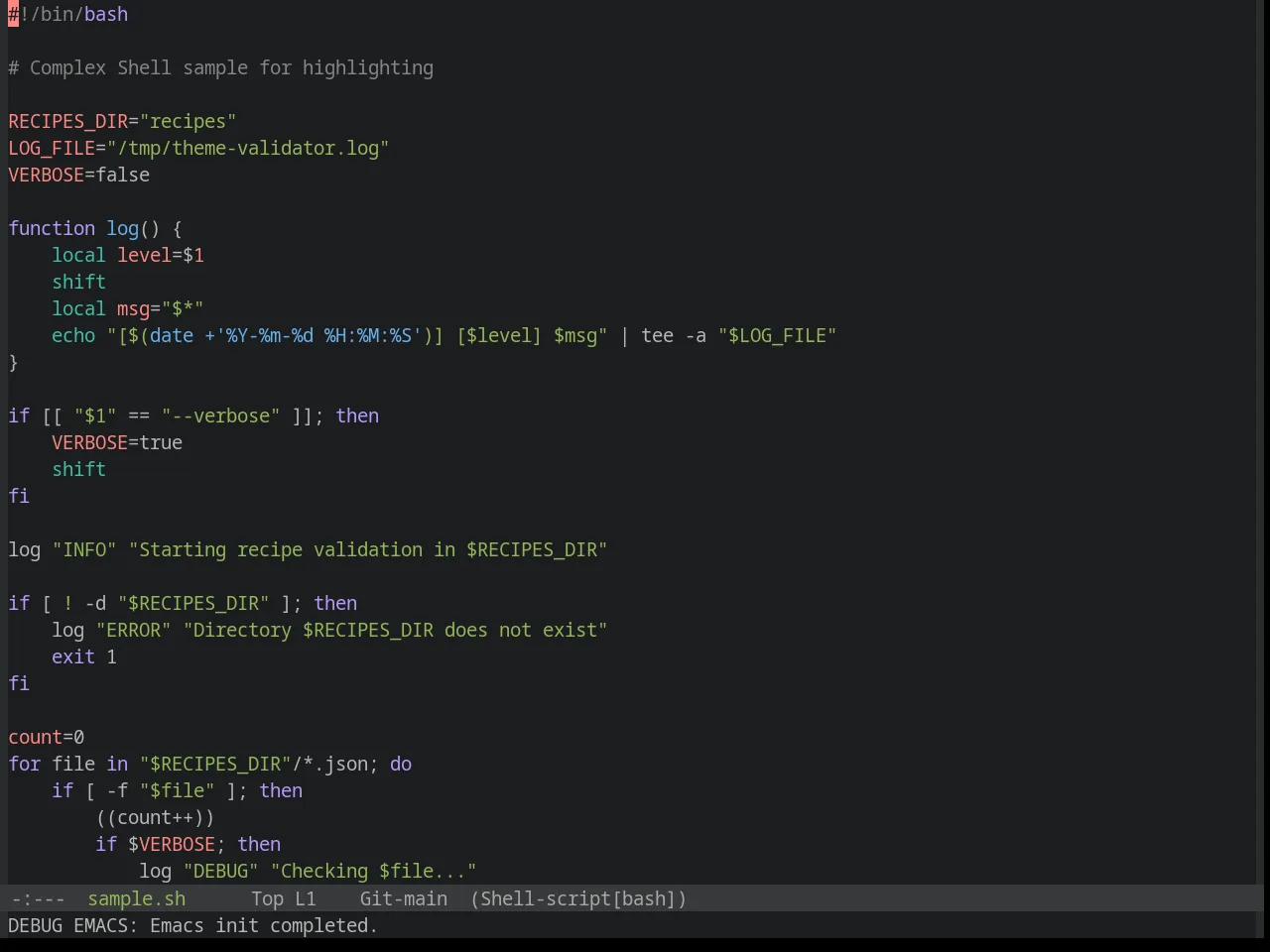 Base16 Precious Dark Eleven Theme in sh-mode