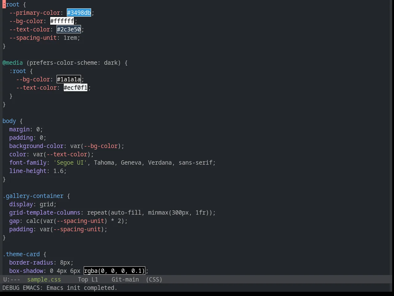 Base16 Precious Dark Fifteen Theme in css-mode