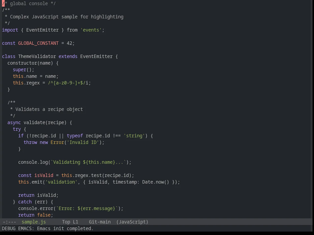 Base16 Precious Dark Fifteen Theme in javascript-mode