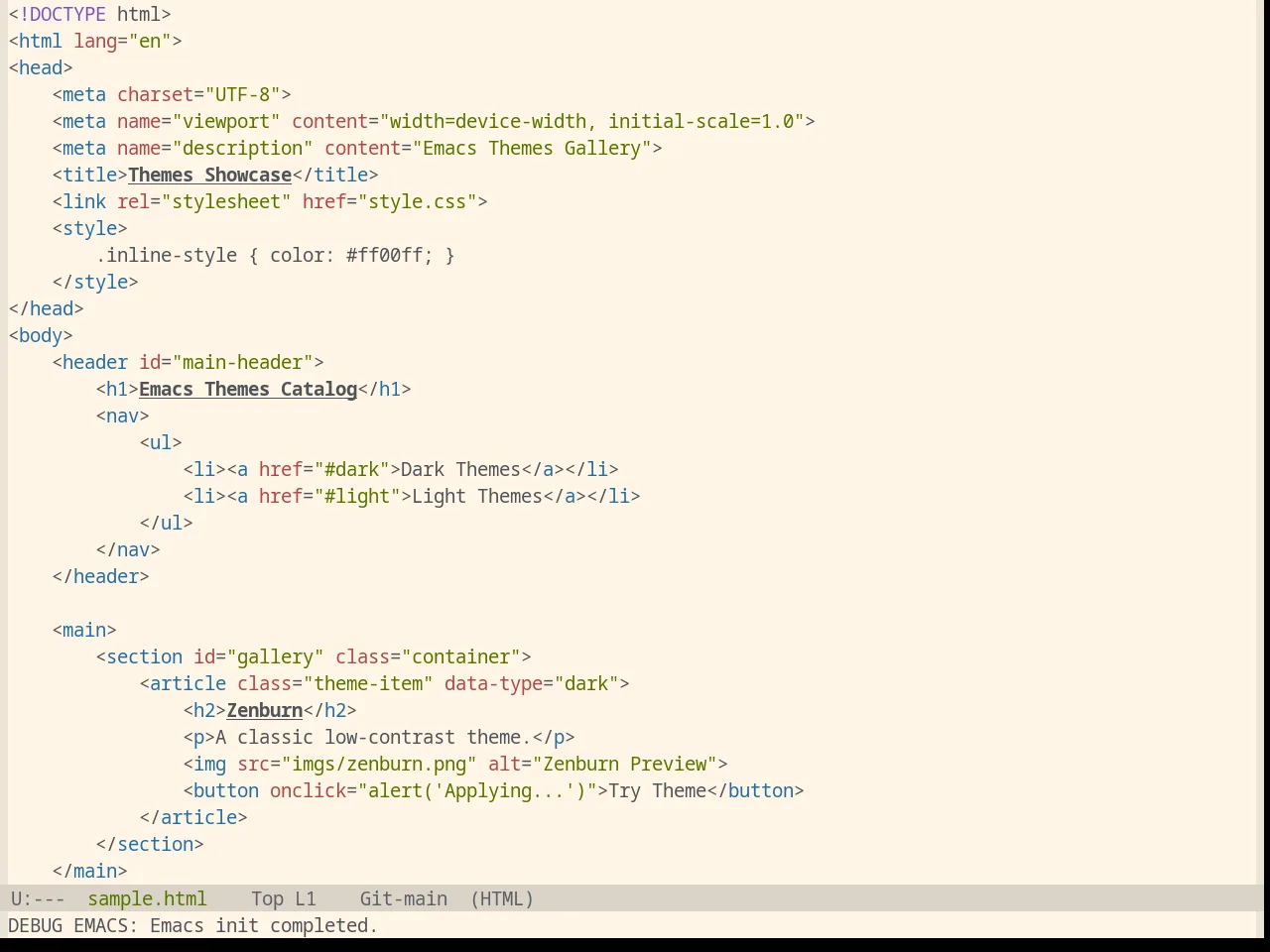Base16 Precious Light Warm Theme in html-mode