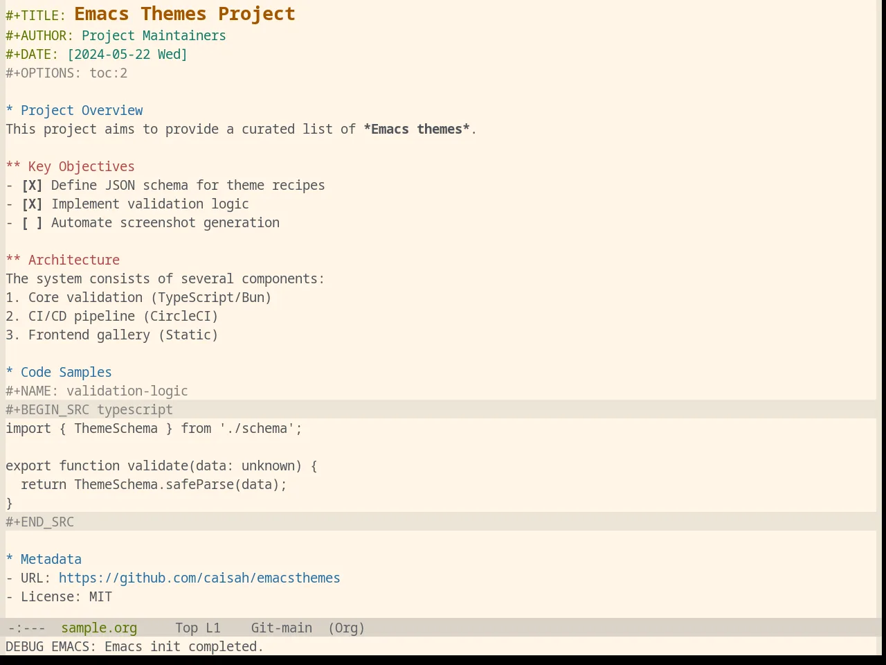 Base16 Precious Light Warm Theme in org-mode