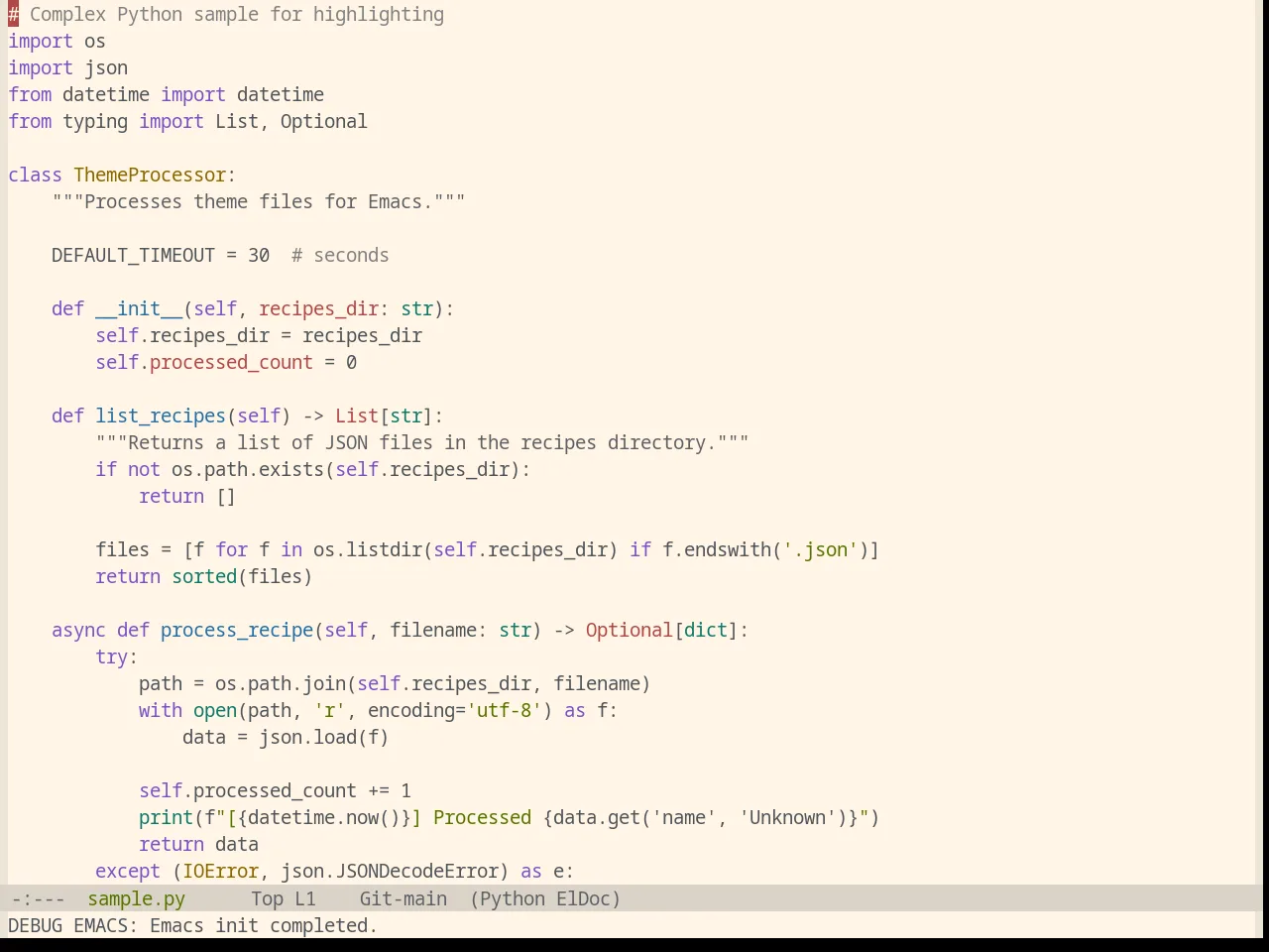 Base16 Precious Light Warm Theme in python-mode