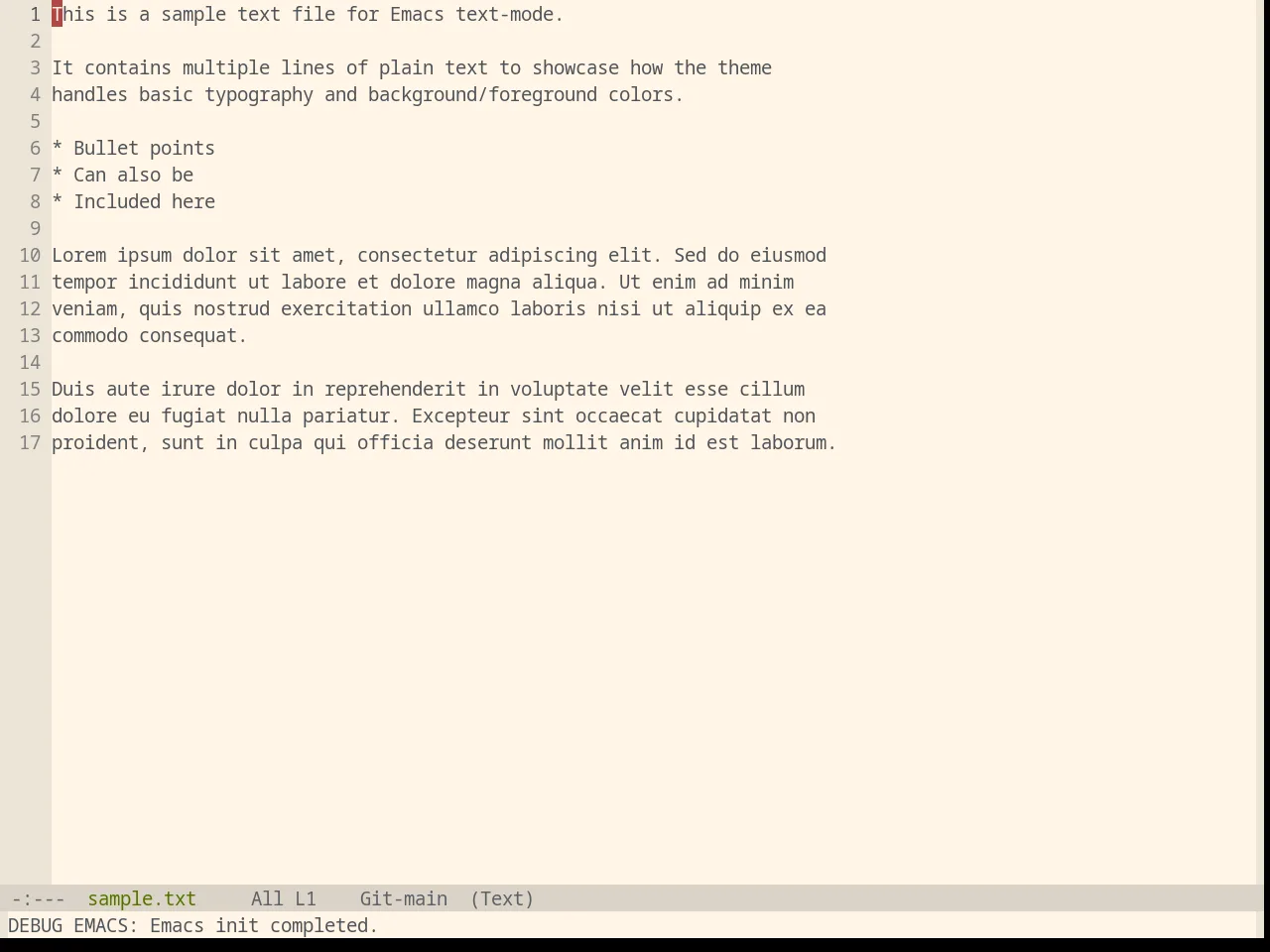 Base16 Precious Light Warm Theme in text-mode