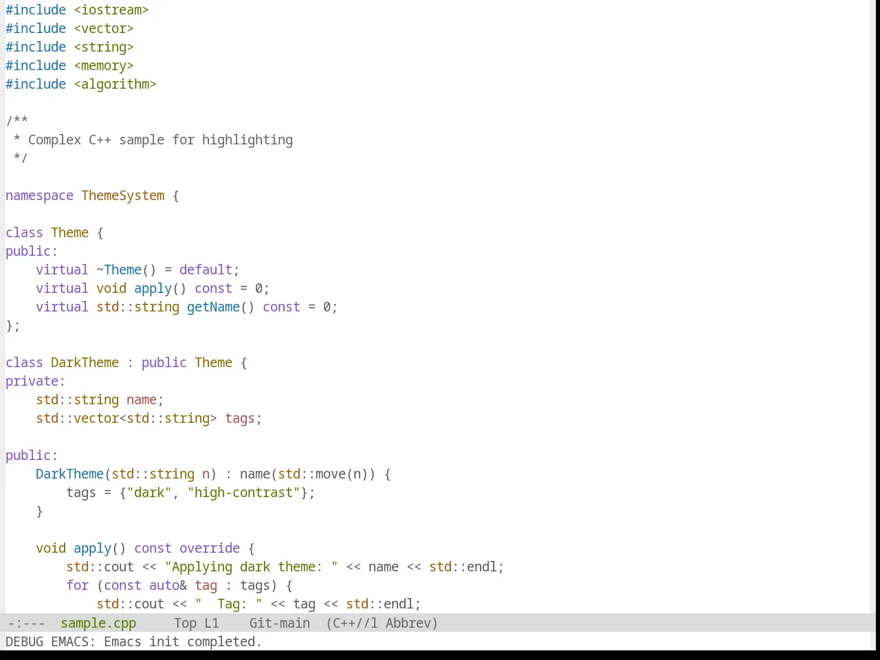 Base16 Precious Light White Theme in c++-mode