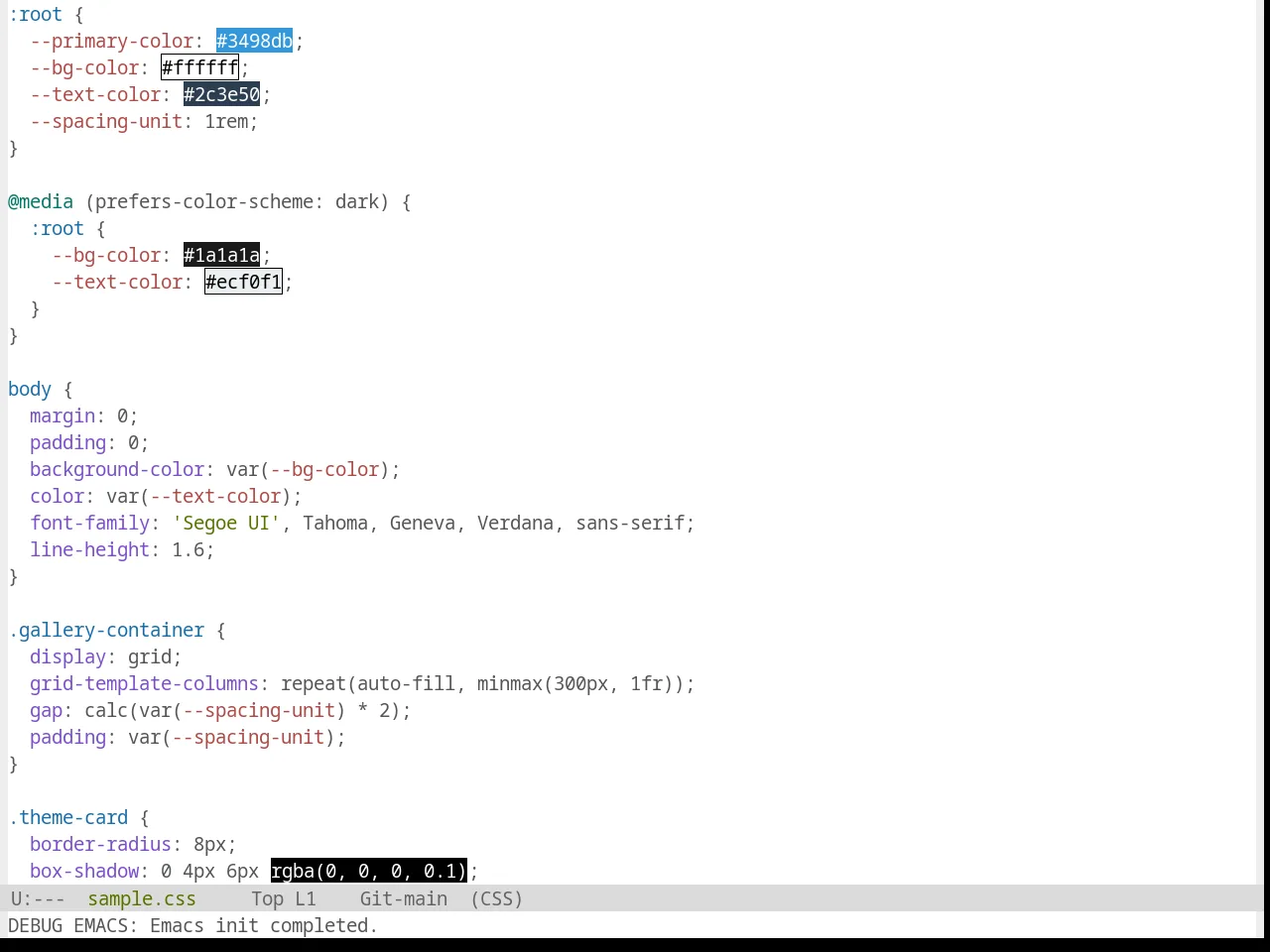 Base16 Precious Light White Theme in css-mode