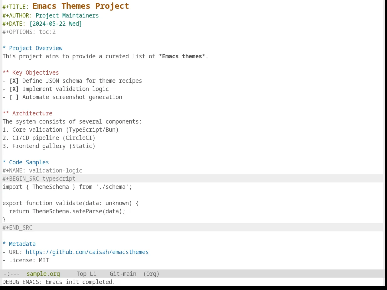 Base16 Precious Light White Theme in org-mode