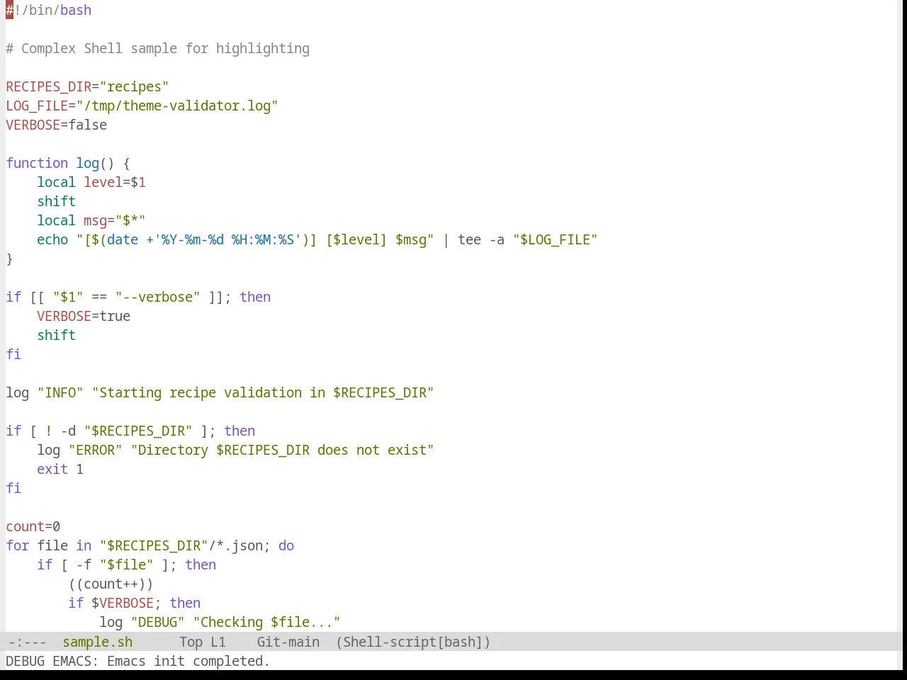 Base16 Precious Light White Theme in sh-mode