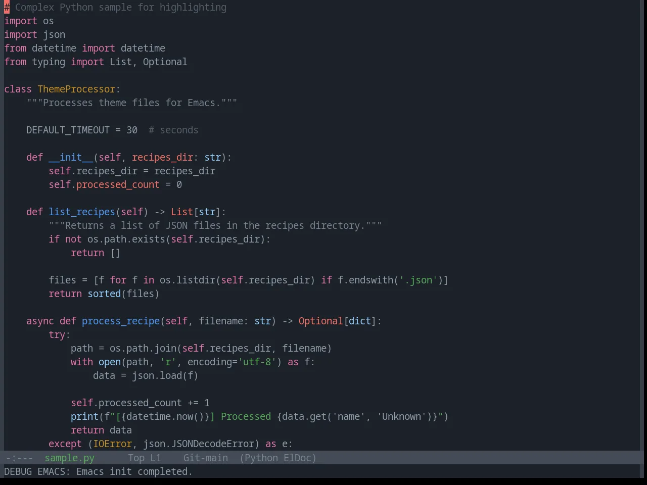 Base16 Primer Dark Dimmed Theme in python-mode