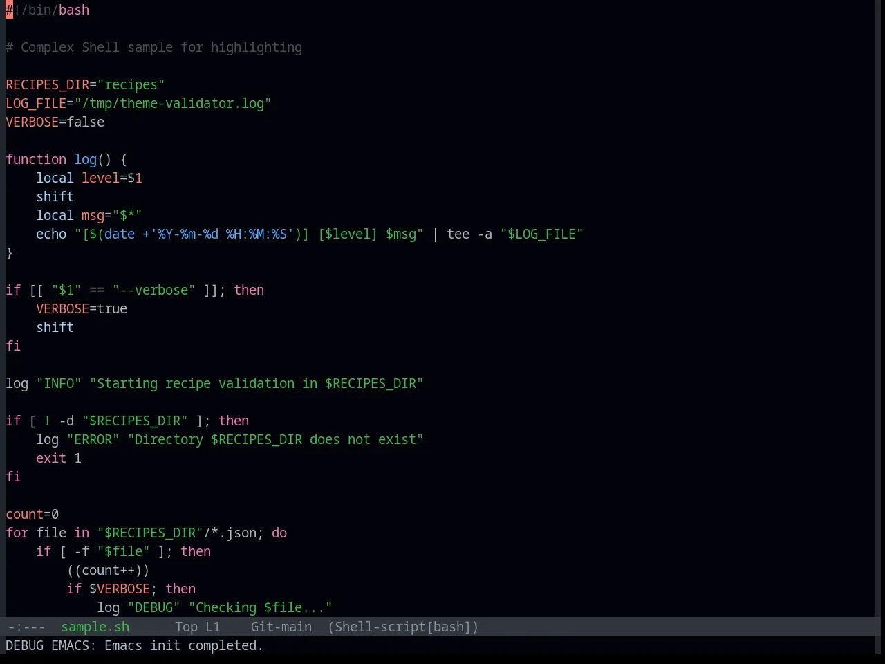 Base16 Primer Dark Theme in sh-mode
