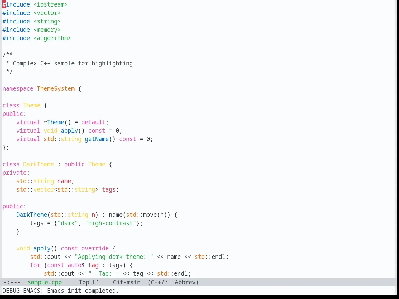 Base16 Primer Light Theme in c++-mode