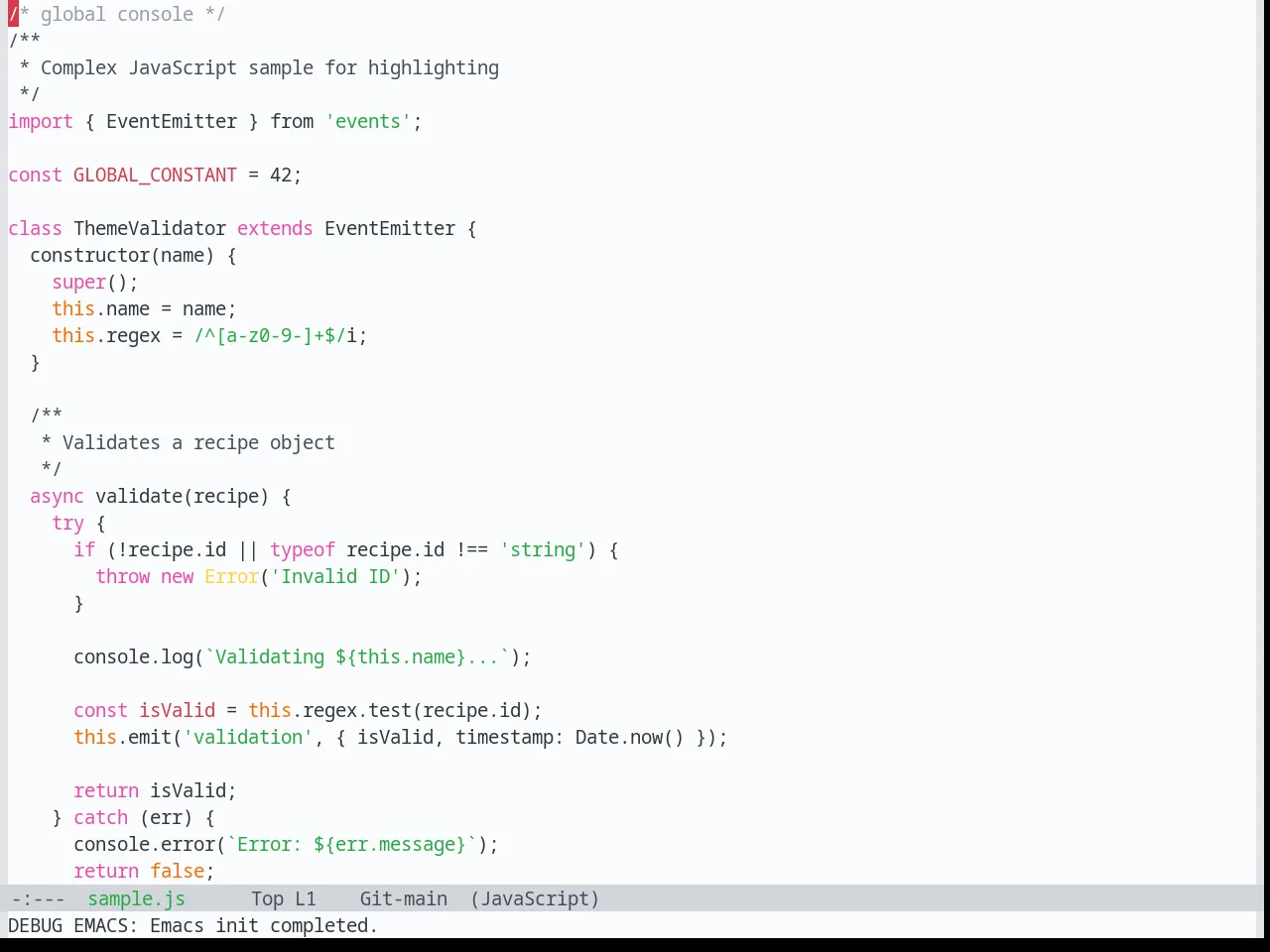 Base16 Primer Light Theme in javascript-mode