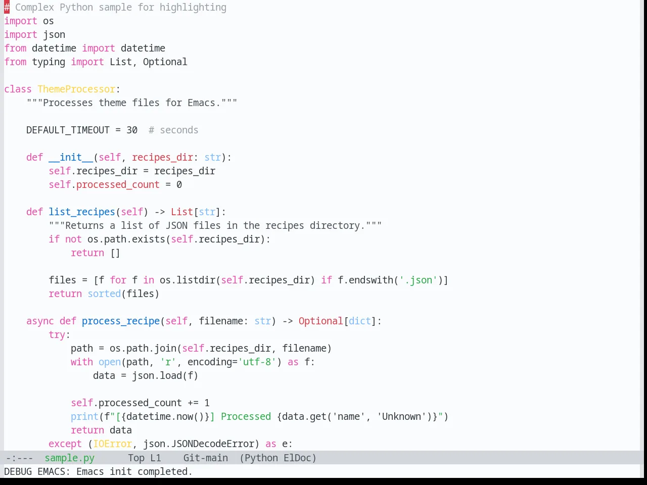 Base16 Primer Light Theme in python-mode