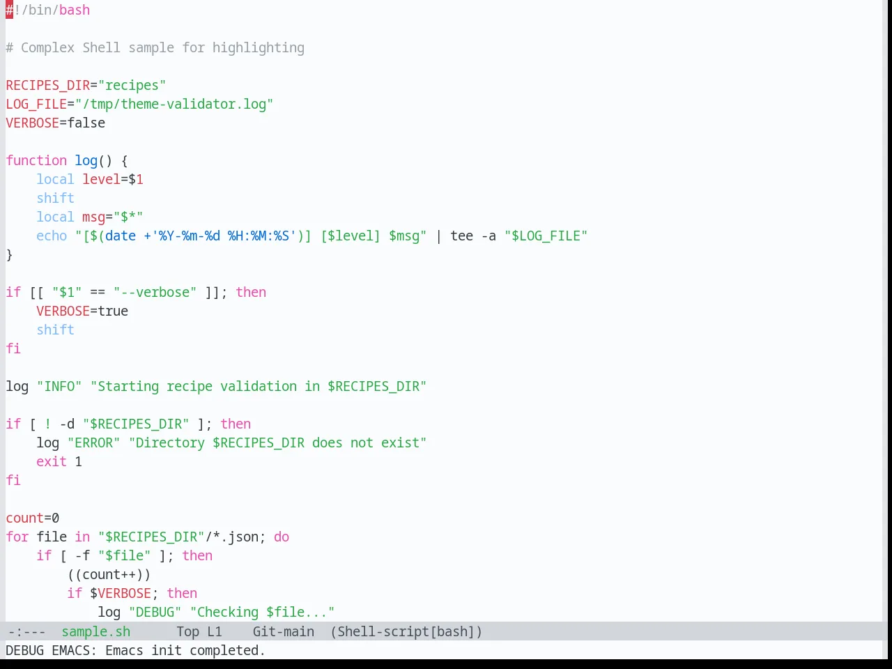 Base16 Primer Light Theme in sh-mode
