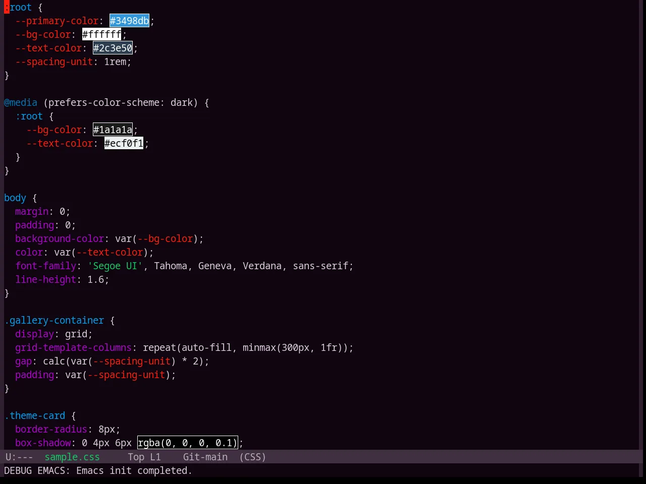 Base16 Purpledream Theme in css-mode