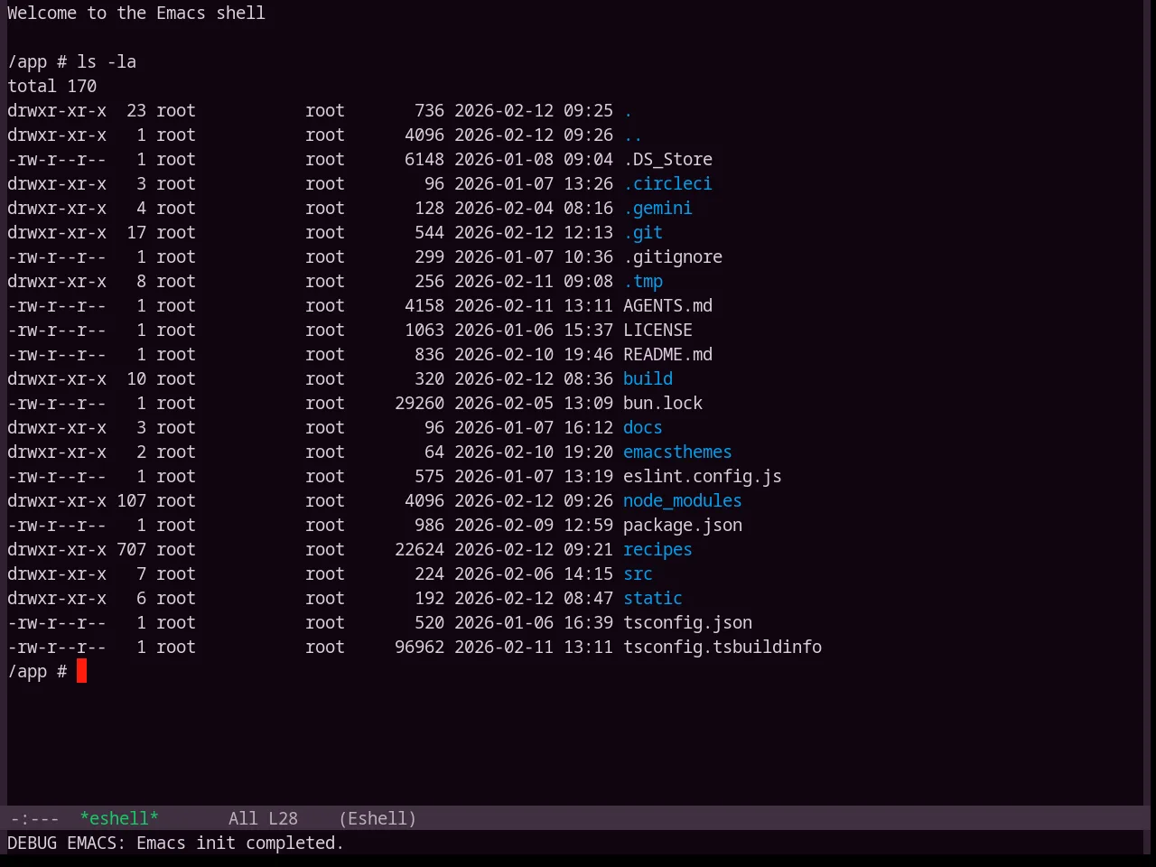 Base16 Purpledream Theme in eshell