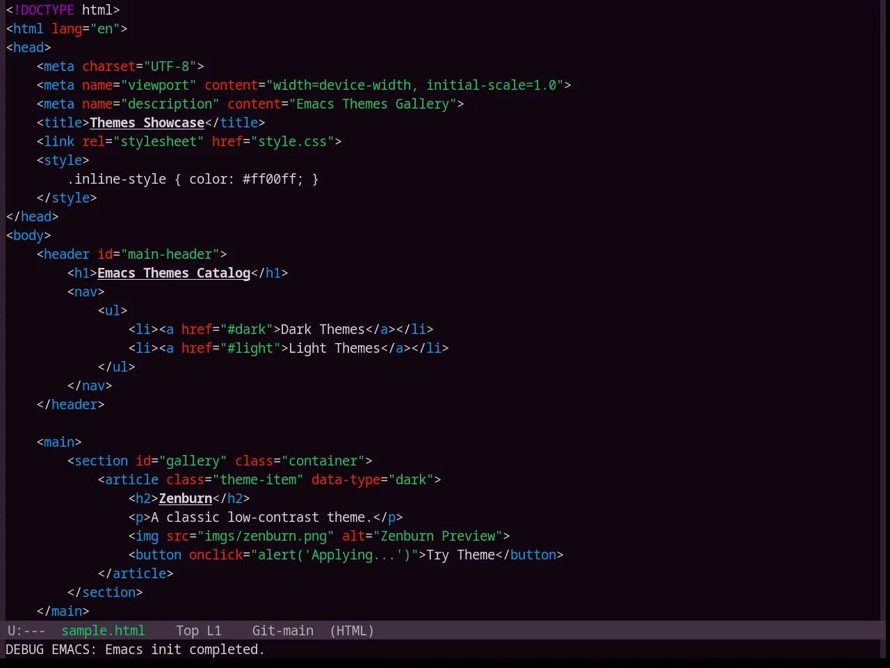 Base16 Purpledream Theme in html-mode